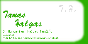 tamas halgas business card